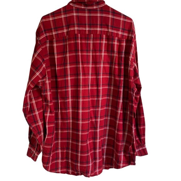Eddie Bauer Long Sleeve Red Button Down Shirt Mens Large - Picture 7 of 10